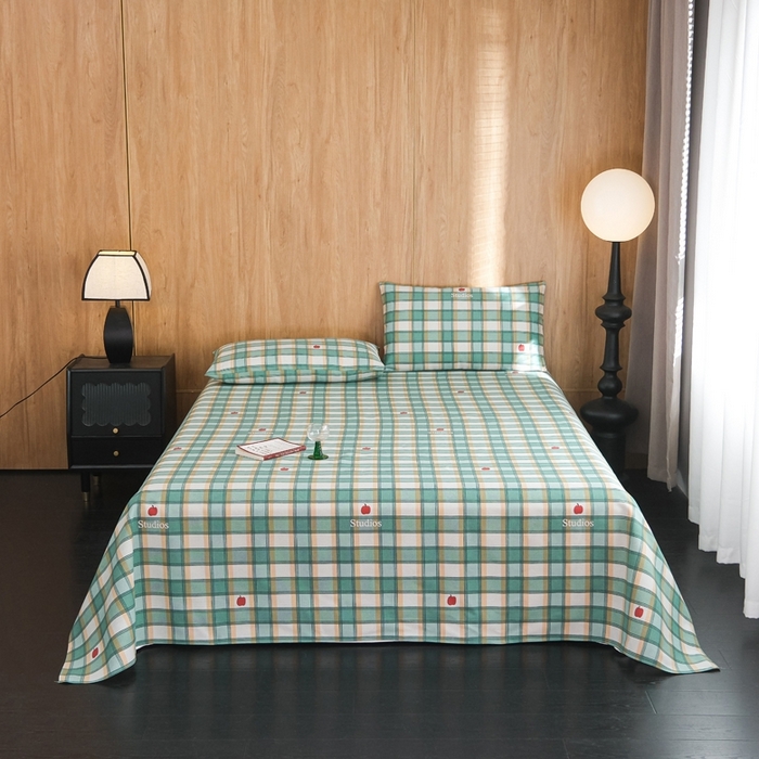 91家纺网 家纺一手货源 找家纺 慕绸家纺（原萌宝老粗布厂家） 2025新款老粗布老帆布空调软凉席原棉粗纱系列床单三件套 富士格