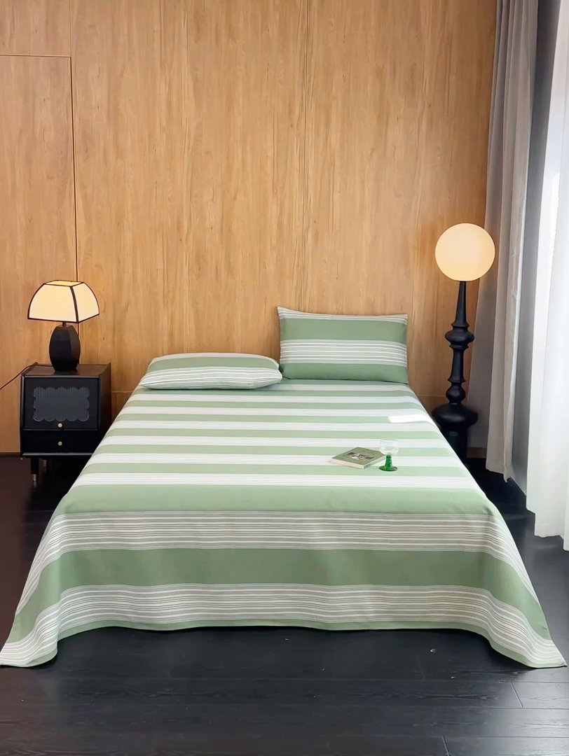 91家纺网 家纺一手货源 找家纺 慕绸家纺（原萌宝老粗布厂家） 2025新款老粗布老帆布空调软凉席原棉粗纱系列床单三件套 森屿