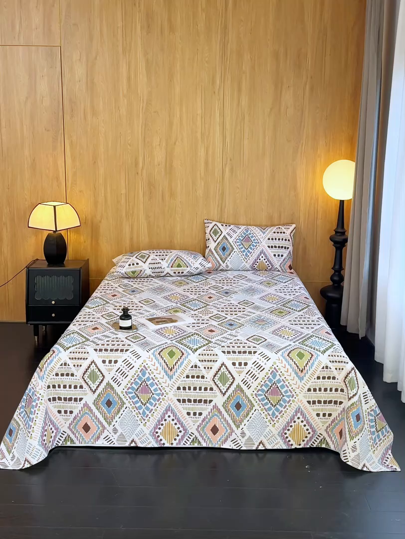 91家纺网 家纺一手货源 找家纺 （总）慕绸家纺（原萌宝老粗布厂家） 2025新款老粗布老帆布空调软凉席原棉粗纱系列床单三件套