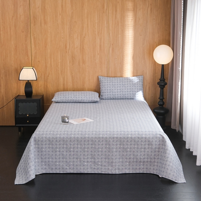 91家纺网 家纺一手货源 找家纺 慕绸家纺（原萌宝老粗布厂家） 2025新款老粗布老帆布空调软凉席原棉粗纱系列床单三件套 年轮