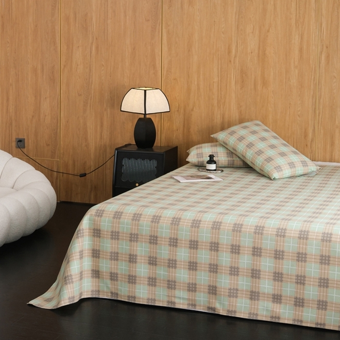 91家纺网 家纺一手货源 找家纺 慕绸家纺（原萌宝老粗布厂家） 2025新款老粗布老帆布空调软凉席原棉粗纱系列床单三件套 梦想格