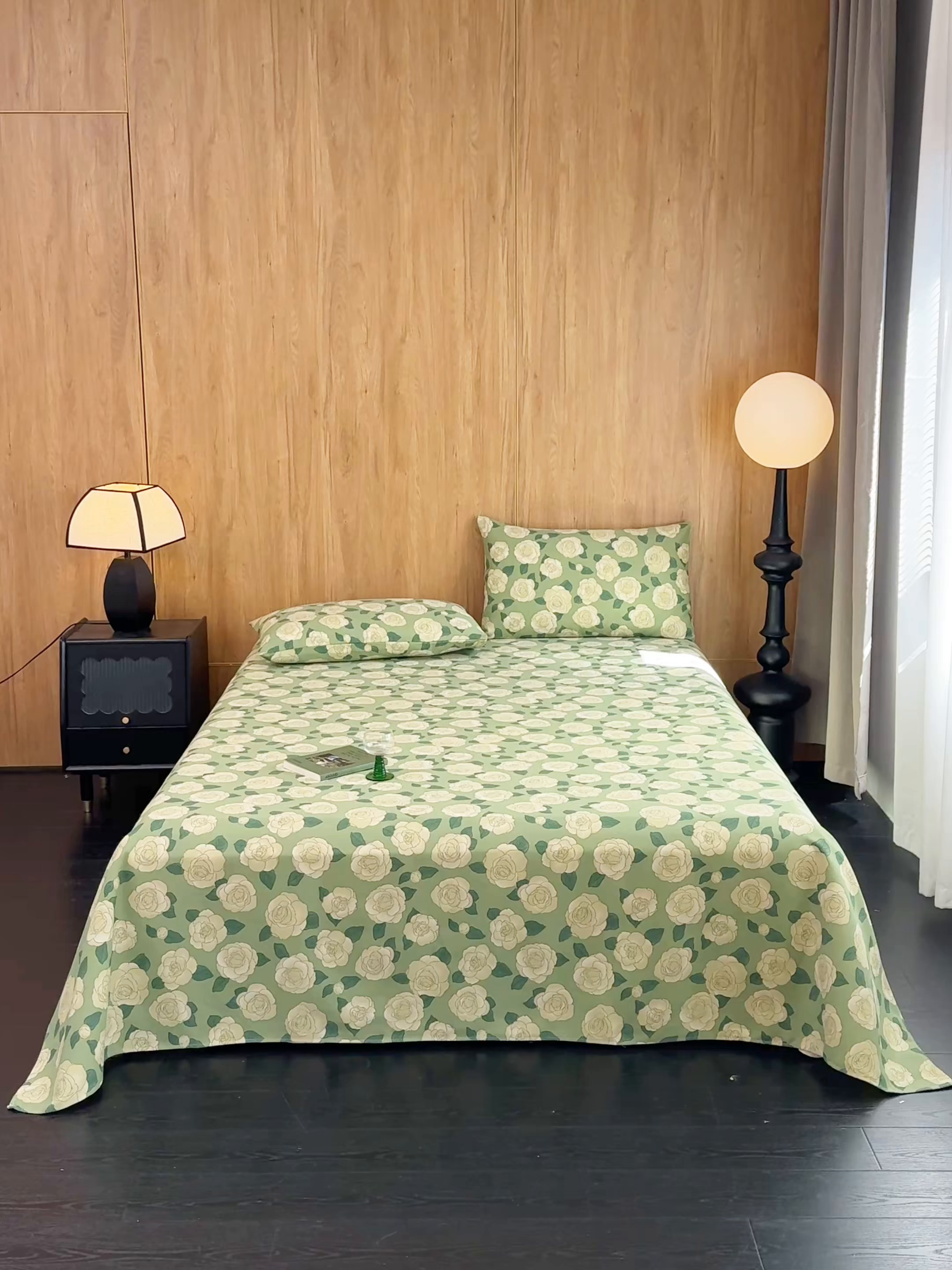 91家纺网 家纺一手货源 找家纺 慕绸家纺（原萌宝老粗布厂家） 2025新款老粗布老帆布空调软凉席原棉粗纱系列床单三件套 山茶花