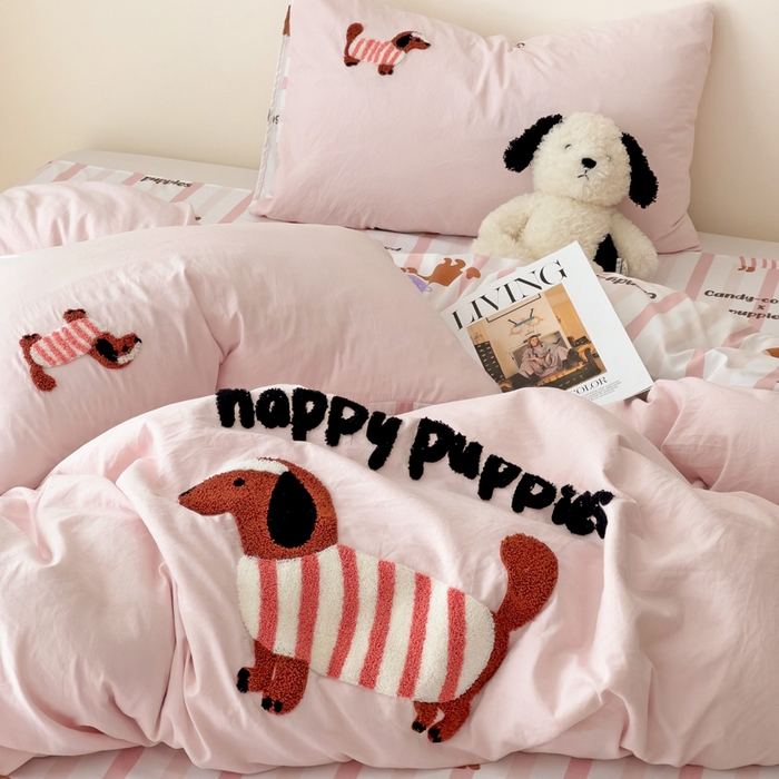 91家纺网 家纺一手货源 找家纺 梧桐家居 2025新款水洗云朵棉毛巾绣印花加绣花系列四件套 卡其诺