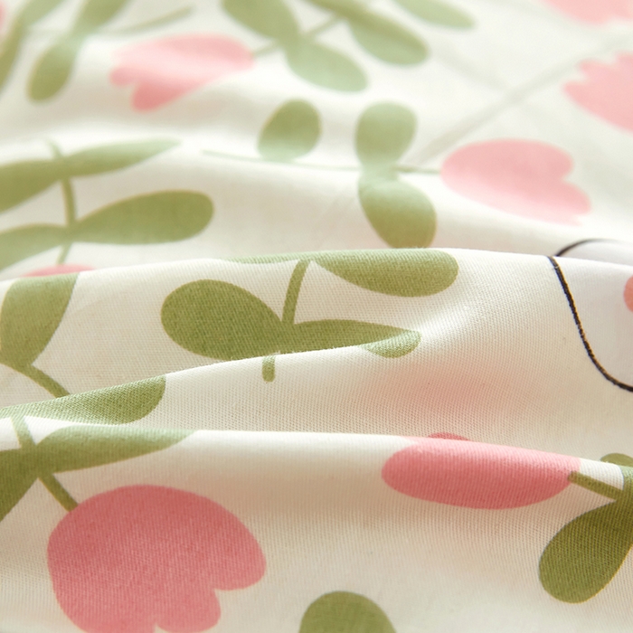 91家纺网 家纺一手货源 找家纺 三盛源 2025新款全棉印花双人长枕套 仙仙兔 粉