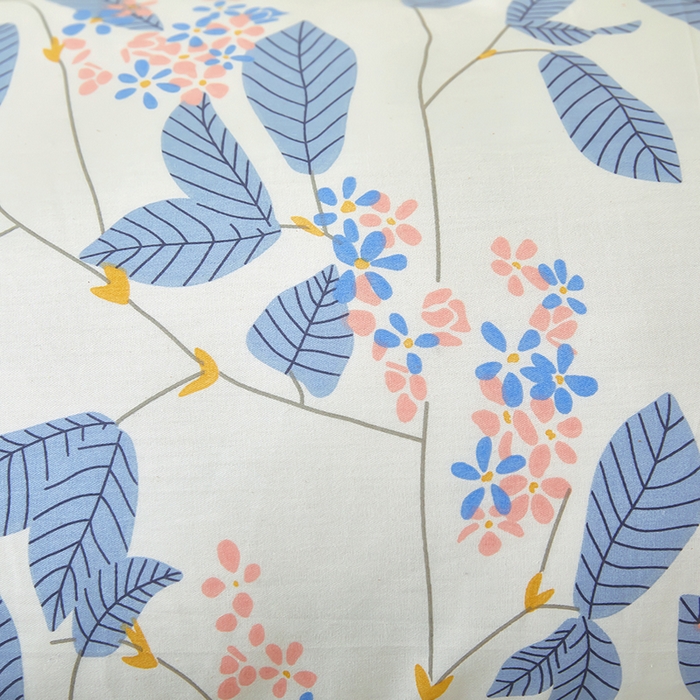 91家纺网 家纺一手货源 找家纺 三盛源 2025新款全棉印花双人长枕套 叶蓓 蓝