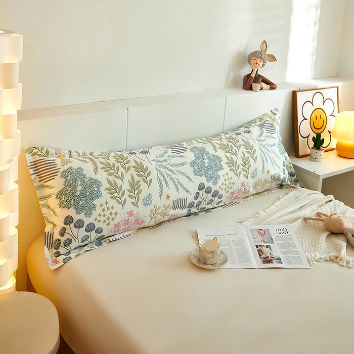 91家纺网 家纺一手货源 找家纺 三盛源 2025新款全棉印花双人长枕套 风雅