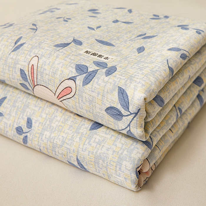 91家纺网 家纺一手货源 找家纺 居眠 2025新款全棉纯棉老粗布凉席席子印花单品床单单床单 丛林兔