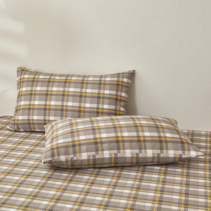 91家纺网 家纺一手货源 找家纺 居眠 2025新款全棉纯棉老粗布凉席席子印花单品床单单床单 海潮格 咖