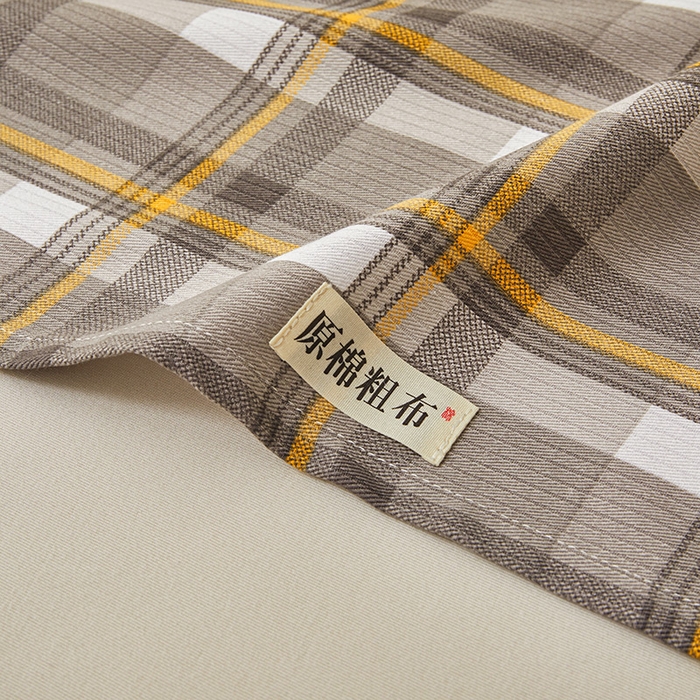 91家纺网 家纺一手货源 找家纺 居眠 2025新款全棉纯棉老粗布凉席席子印花单品床单单床单 海潮格 咖