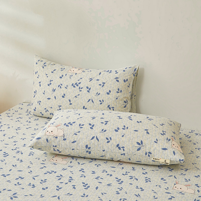 91家纺网 家纺一手货源 找家纺 居眠 2025新款全棉纯棉老粗布凉席席子印花单品床单单床单 丛林兔