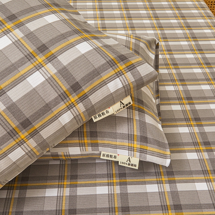 91家纺网 家纺一手货源 找家纺 居眠 2025新款全棉纯棉老粗布凉席席子印花单品床单单床单 海潮格 咖