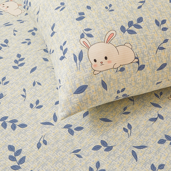 91家纺网 家纺一手货源 找家纺 居眠 2025新款全棉纯棉老粗布凉席席子印花单品床单单床单 丛林兔