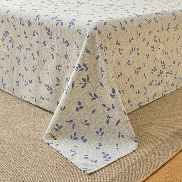 91家纺网 家纺一手货源 找家纺 居眠 2025新款全棉纯棉老粗布凉席席子印花单品床单单床单 丛林兔