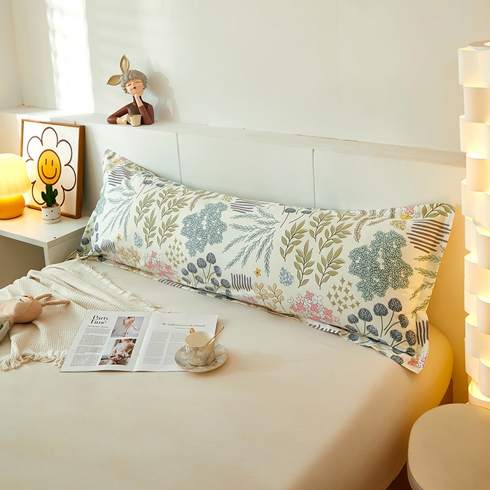 91家纺网 家纺一手货源 找家纺 三盛源 2025新款全棉印花双人长枕套 风雅