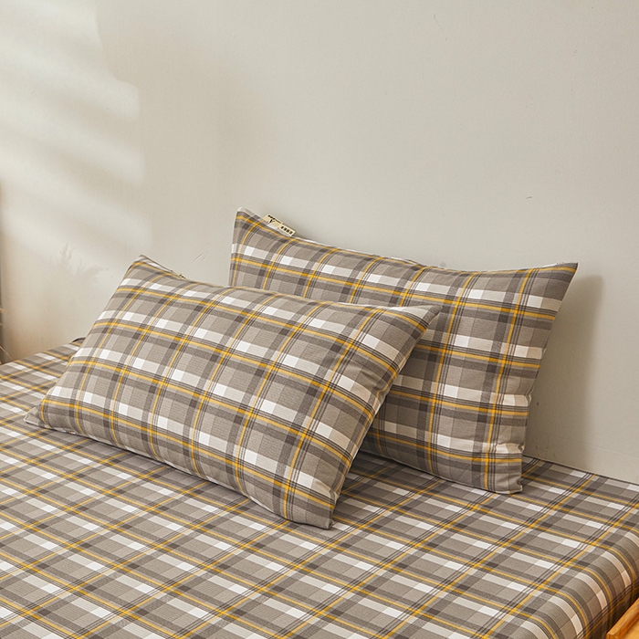 91家纺网 家纺一手货源 找家纺 居眠 2025新款全棉纯棉老粗布凉席席子印花单品床单单床单 海潮格 咖