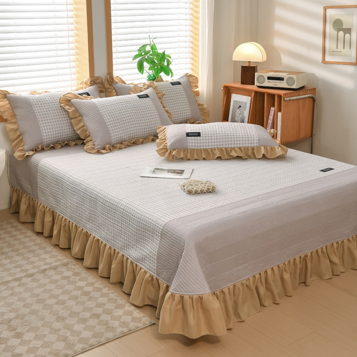 91家纺网 家纺一手货源 找家纺 鹿辉家居（原吉欧力） 2025新款无印风数码床盖三件套 无印风-咖