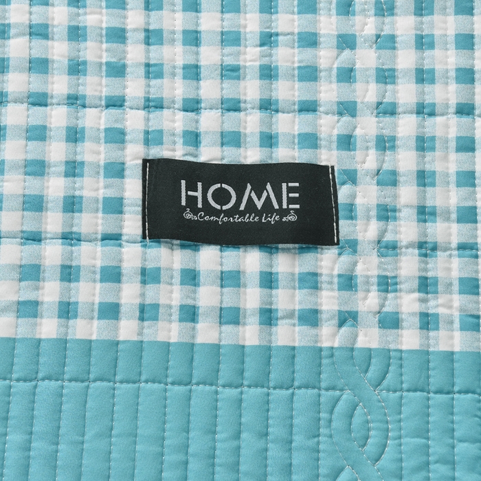 91家纺网 家纺一手货源 找家纺 鹿辉家居（原吉欧力） 2025新款无印风数码床盖三件套 无印风-湖绿