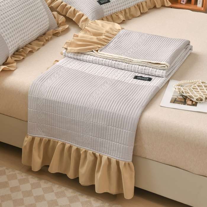 91家纺网 家纺一手货源 找家纺 鹿辉家居（原吉欧力） 2025新款无印风数码床盖三件套 无印风-咖