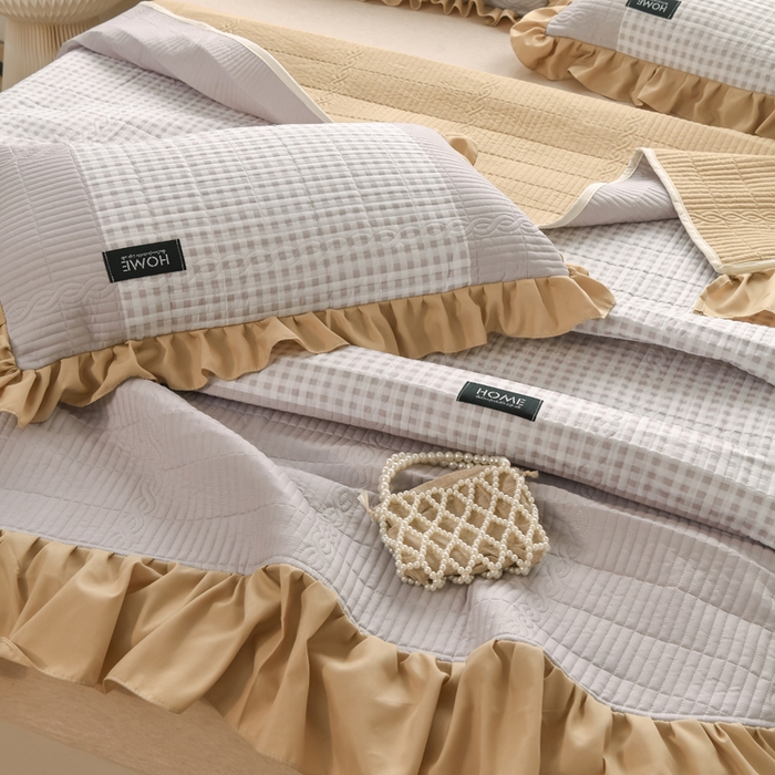 91家纺网 家纺一手货源 找家纺 鹿辉家居（原吉欧力） 2025新款无印风数码床盖三件套 无印风-咖