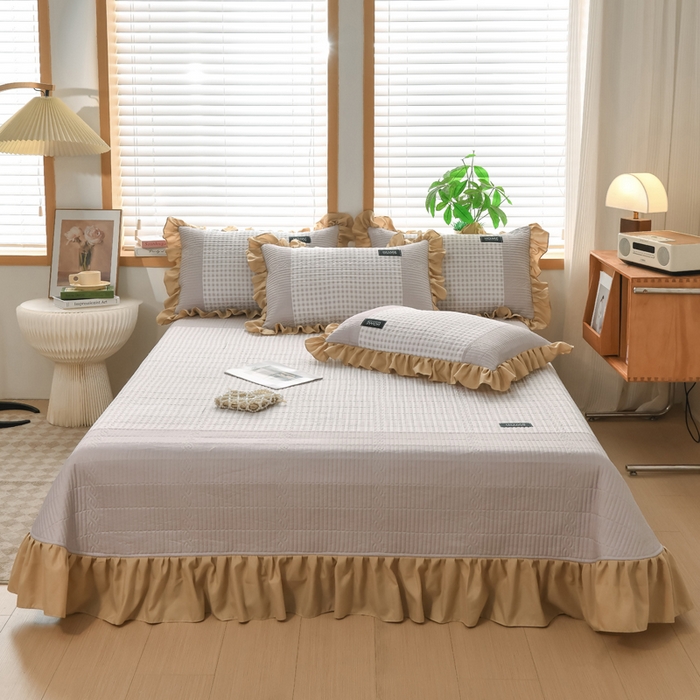 鹿辉家居（原吉欧力） 2025新款无印风数码床盖三件套 无印风-咖