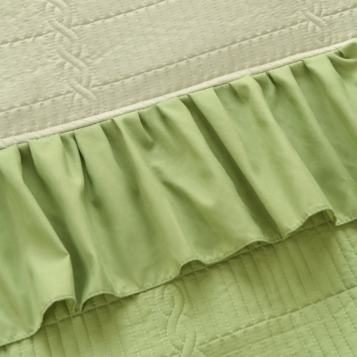 91家纺网 家纺一手货源 找家纺 鹿辉家居（原吉欧力） 2025新款无印风数码床盖三件套 无印风-绿