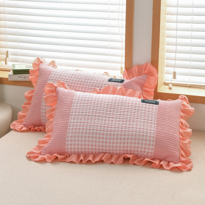 91家纺网 家纺一手货源 找家纺 鹿辉家居（原吉欧力） 2025新款无印风数码床盖三件套 无印风-粉