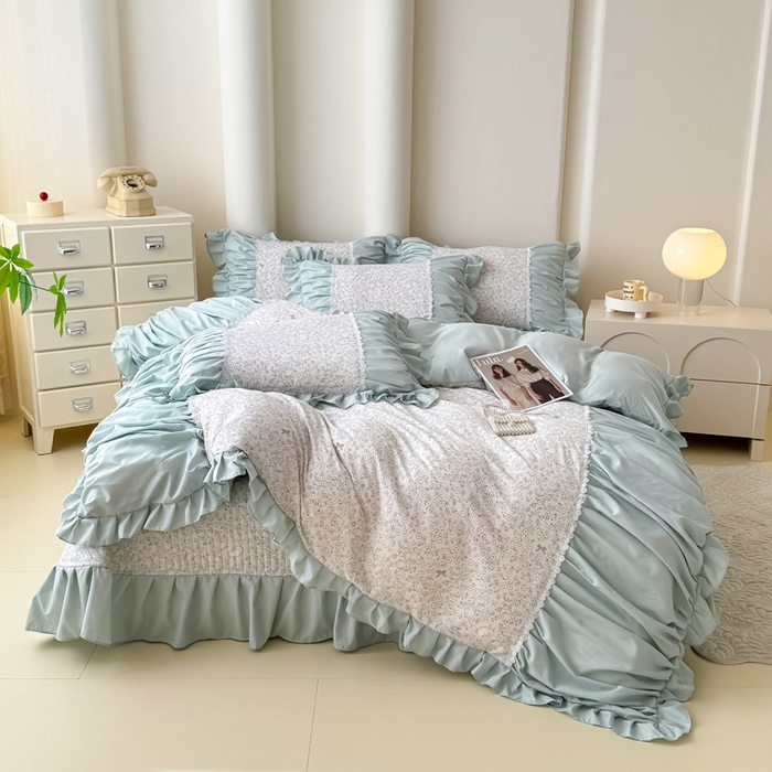 （总）鹿辉家居（原吉欧力） 2025新款双层纱韩版床盖四件套