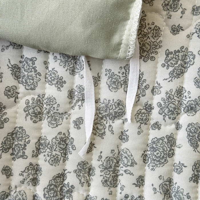 91家纺网 家纺一手货源 找家纺 鹿辉家居（原吉欧力） 2025新款双层纱韩版床盖四件套 茉莉青提