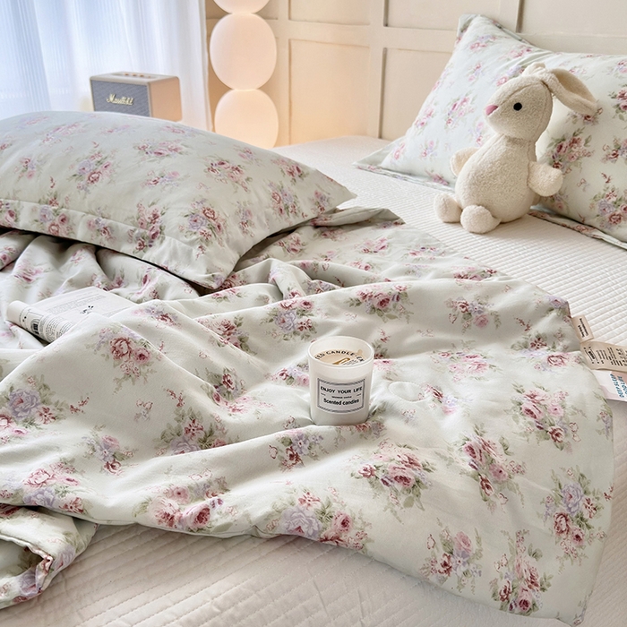 91家纺网 家纺一手货源 找家纺 （总）乐居家纺 2025新款A类针织亲肤印花夏凉被空调被被子被芯