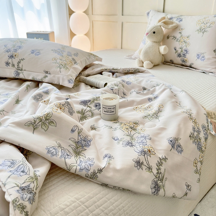 91家纺网 家纺一手货源 找家纺 （总）乐居家纺 2025新款A类针织亲肤印花夏凉被空调被被子被芯