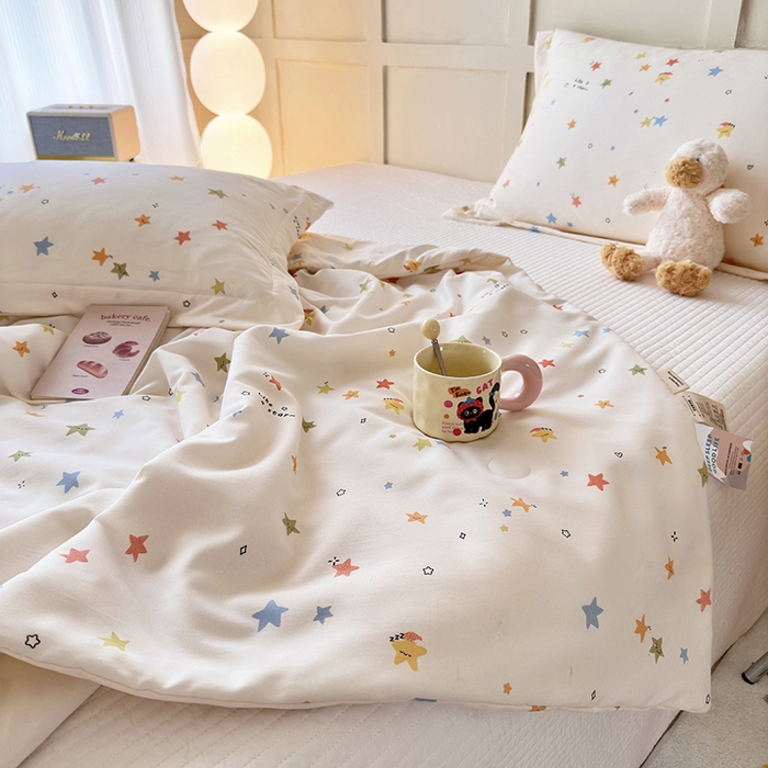 91家纺网 家纺一手货源 找家纺 （总）乐居家纺 2025新款A类针织亲肤印花夏凉被空调被被子被芯