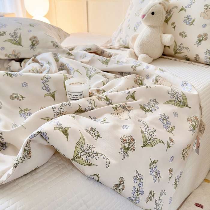 91家纺网 家纺一手货源 找家纺 （总）乐居家纺 2025新款A类针织亲肤印花夏凉被空调被被子被芯