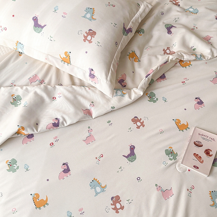 91家纺网 家纺一手货源 找家纺 乐居家纺 2025新款A类针织亲肤印花夏凉被空调被被子被芯 恐龙乐园