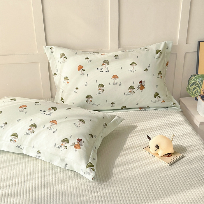 91家纺网 家纺一手货源 找家纺 乐居家纺 2025新款A类针织亲肤印花夏凉被空调被被子被芯 蘑菇精灵