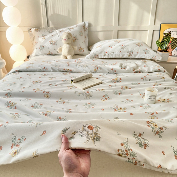 91家纺网 家纺一手货源 找家纺 乐居家纺 2025新款A类针织亲肤印花夏凉被空调被被子被芯 花团