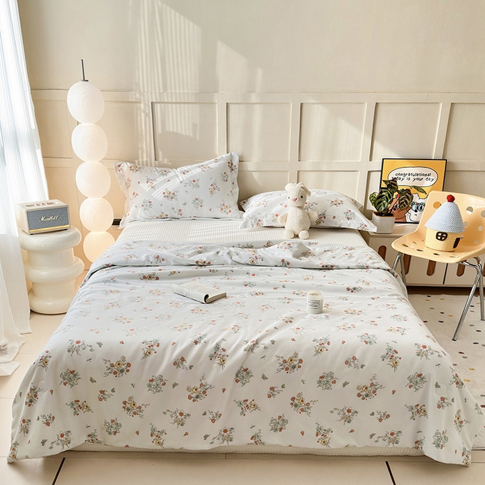 91家纺网 家纺一手货源 找家纺 乐居家纺 2025新款A类针织亲肤印花夏凉被空调被被子被芯 花团