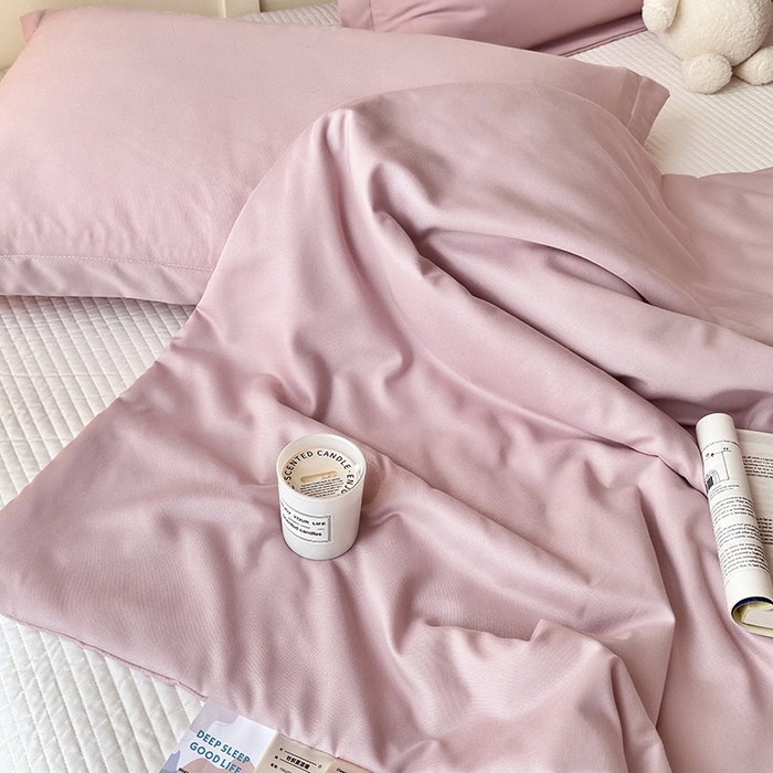 91家纺网 家纺一手货源 找家纺 乐居家纺 2025新款A类针织亲肤印花夏凉被空调被被子被芯 肉桂粉