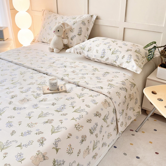 91家纺网 家纺一手货源 找家纺 乐居家纺 2025新款A类针织亲肤印花夏凉被空调被被子被芯 清茶