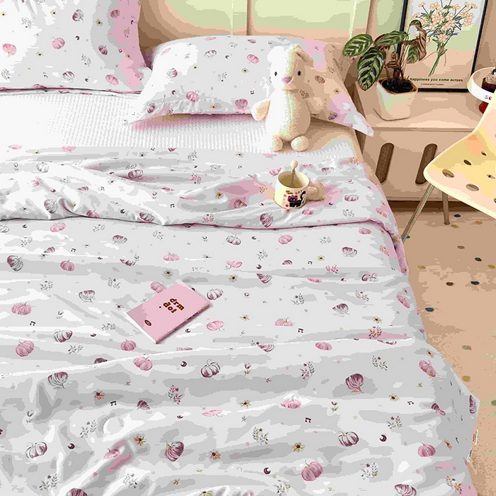 91家纺网 家纺一手货源 找家纺 乐居家纺 2025新款A类针织亲肤印花夏凉被空调被被子被芯 月亮南瓜