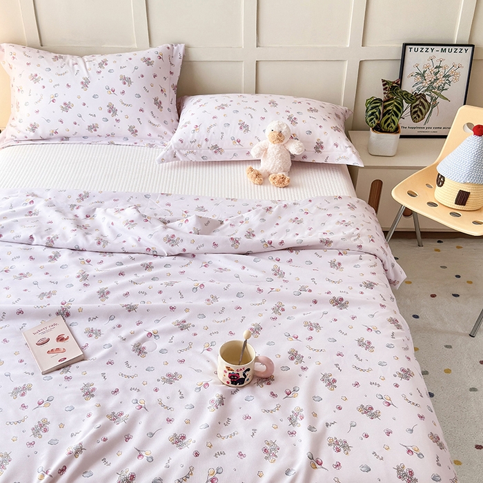 91家纺网 家纺一手货源 找家纺 乐居家纺 2025新款A类针织亲肤印花夏凉被空调被被子被芯 落花