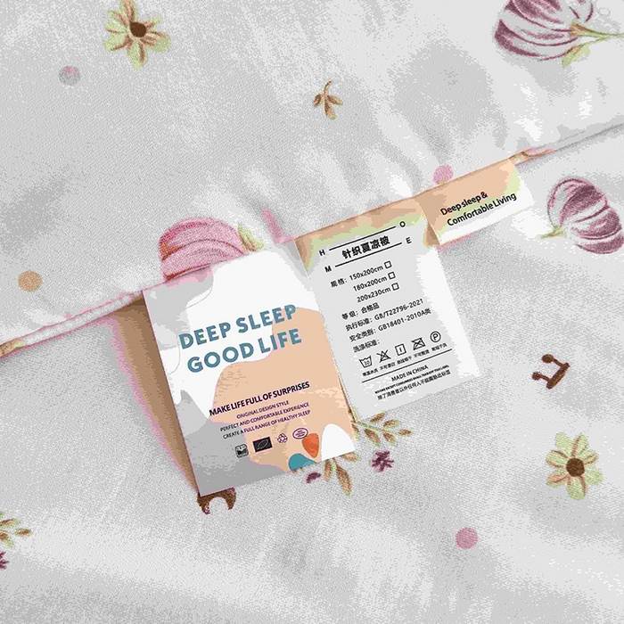 91家纺网 家纺一手货源 找家纺 乐居家纺 2025新款A类针织亲肤印花夏凉被空调被被子被芯 月亮南瓜