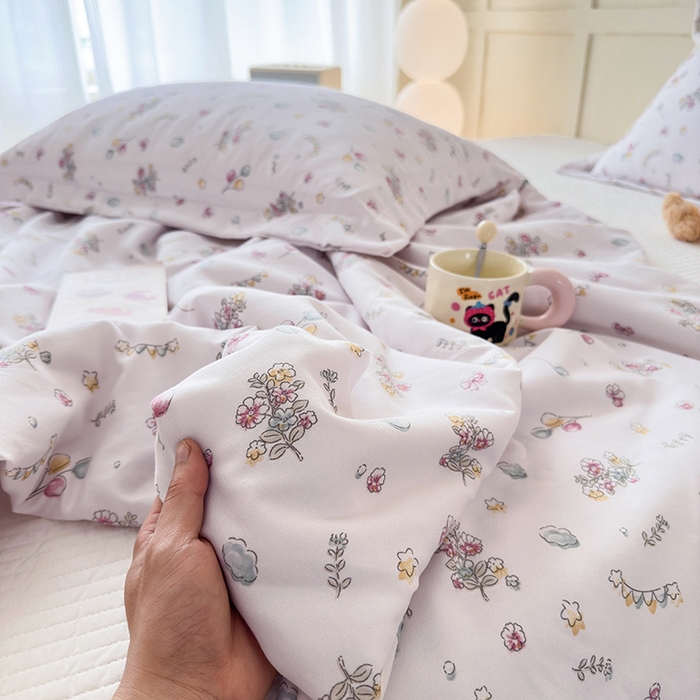 91家纺网 家纺一手货源 找家纺 乐居家纺 2025新款A类针织亲肤印花夏凉被空调被被子被芯 落花