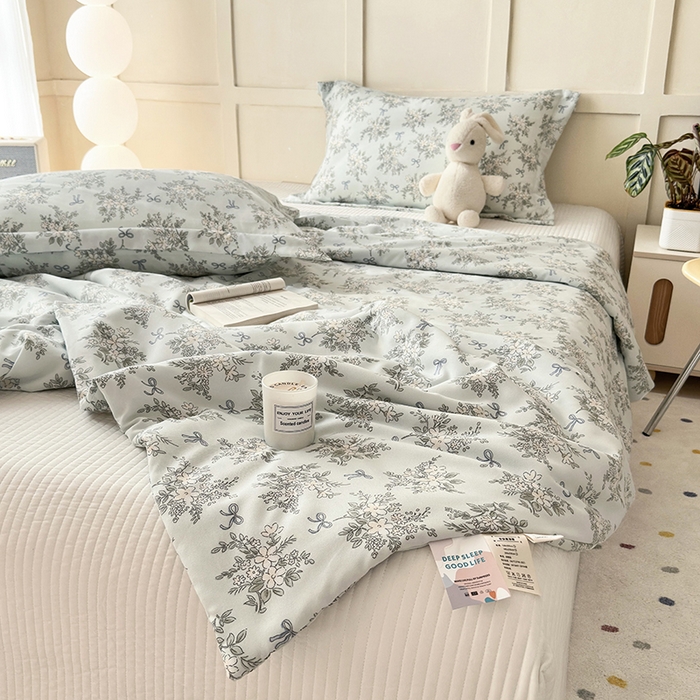 91家纺网 家纺一手货源 找家纺 乐居家纺 2025新款A类针织亲肤印花夏凉被空调被被子被芯 海棠