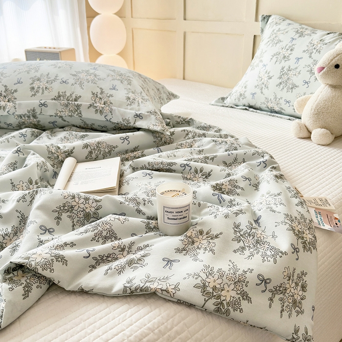 乐居家纺 2025新款A类针织亲肤印花夏凉被空调被被子被芯 海棠