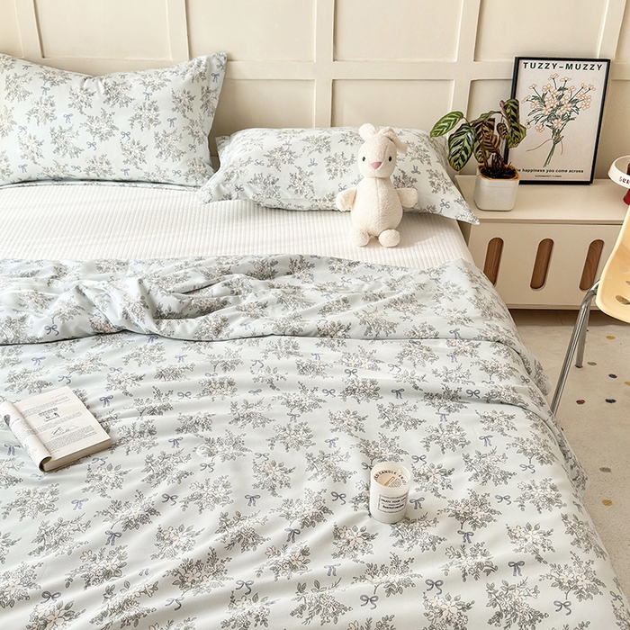 91家纺网 家纺一手货源 找家纺 乐居家纺 2025新款A类针织亲肤印花夏凉被空调被被子被芯 海棠