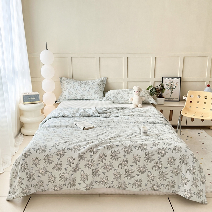 91家纺网 家纺一手货源 找家纺 乐居家纺 2025新款A类针织亲肤印花夏凉被空调被被子被芯 海棠