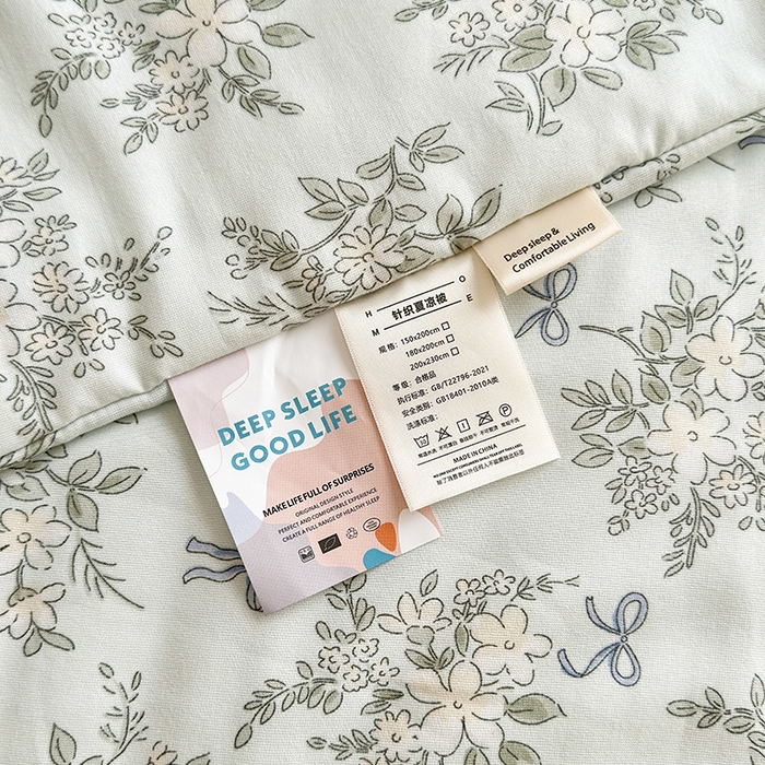 91家纺网 家纺一手货源 找家纺 乐居家纺 2025新款A类针织亲肤印花夏凉被空调被被子被芯 海棠