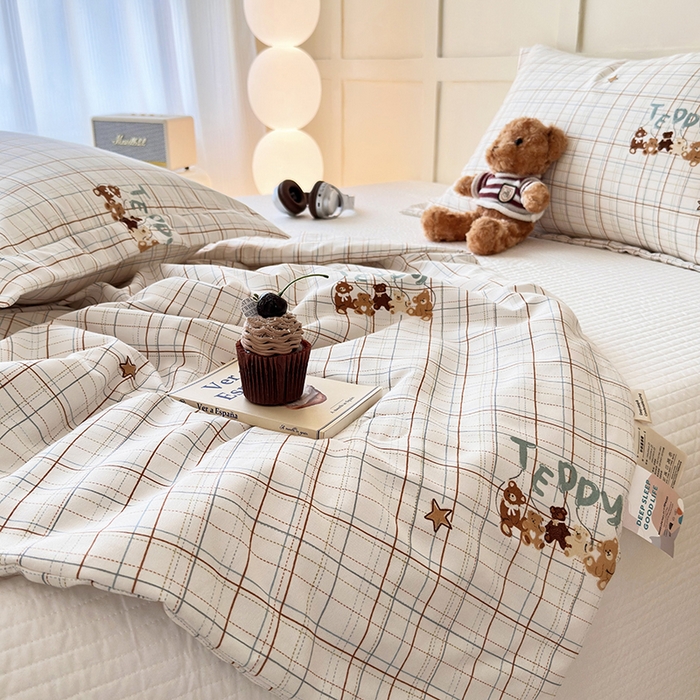 乐居家纺 2025新款A类针织亲肤印花夏凉被空调被被子被芯 小熊派对