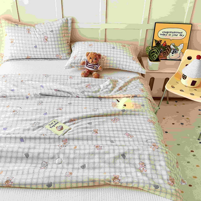 91家纺网 家纺一手货源 找家纺 乐居家纺 2025新款A类针织亲肤印花夏凉被空调被被子被芯 熊先生