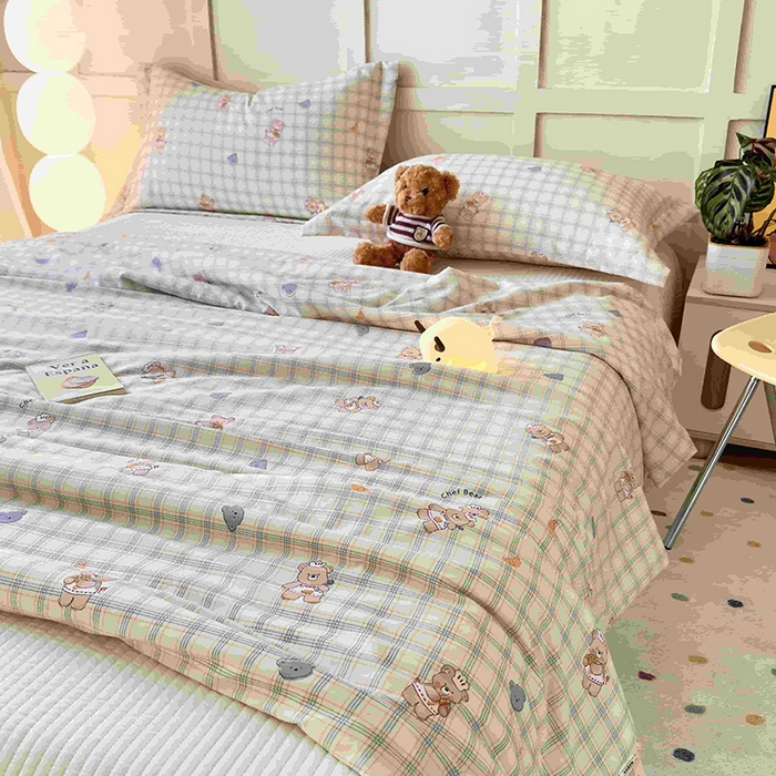 91家纺网 家纺一手货源 找家纺 乐居家纺 2025新款A类针织亲肤印花夏凉被空调被被子被芯 熊先生